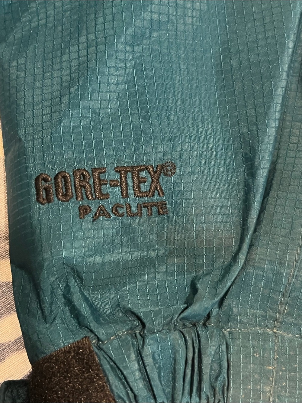 L.L. Bean Mens Teal Hooded Waterproof Goretex Rain Jacket Vintage - Picture 10 of 12